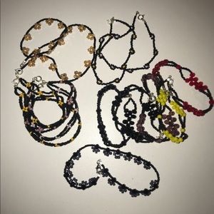 Bracelets and a choker